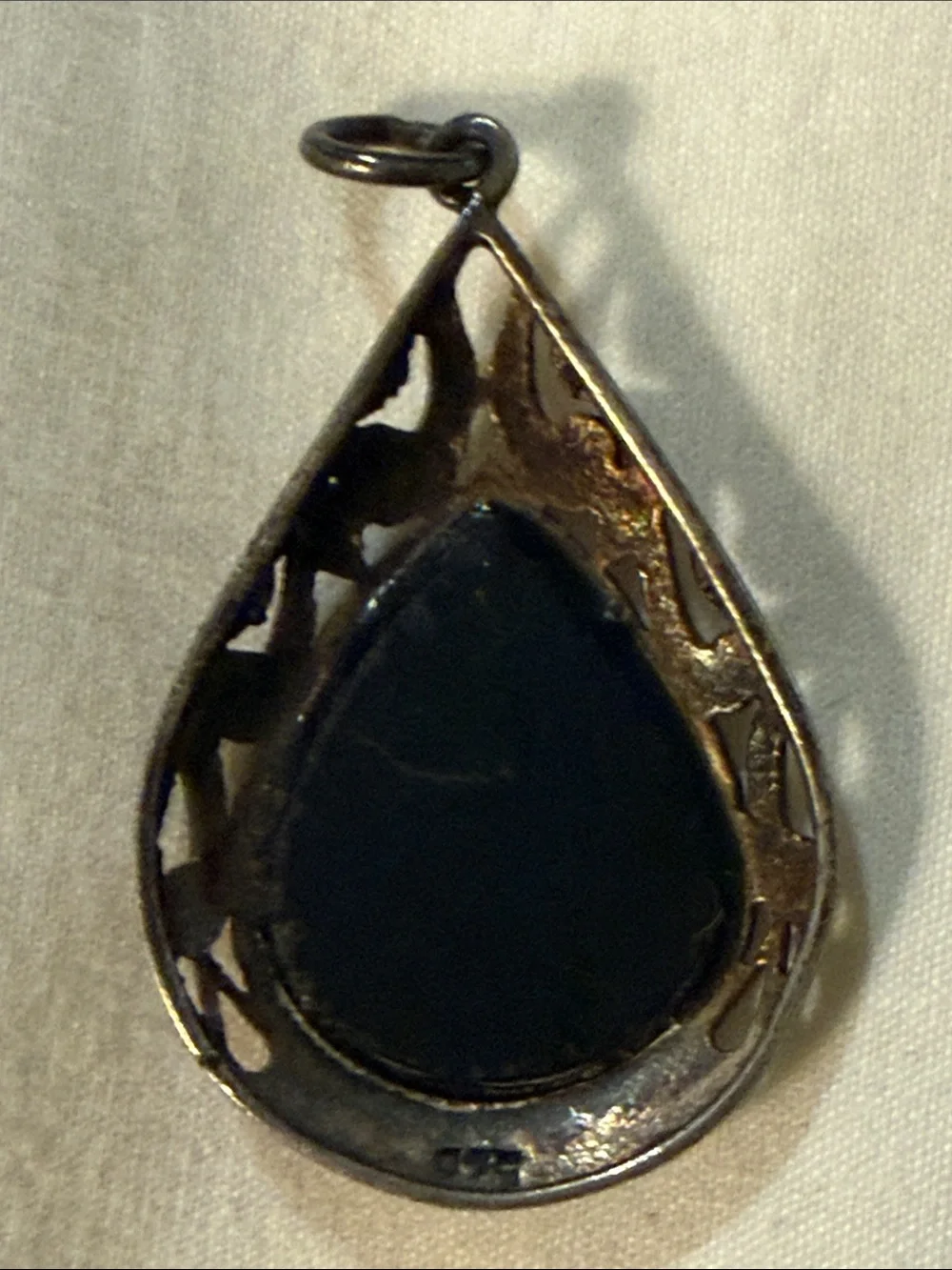 Sterling Teardrop Black Onyx Pendant for Women